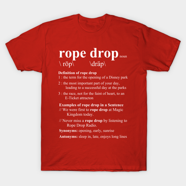 Rope Drop Definition (white) Rope Drop Definition TShirt TeePublic